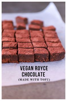 vegan royal chocolate brownies made with tofu