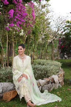 Brand: Saadia AsadProduct: Chikankari D-11BCollection: Noor by Saadia Asad Luxury Chikankari Lawn CollectionFabric: LawnDesign Work: Embroidered PRODUCT DETAILS: Panni embroidered lawn front center & schiffli Embroidered side panels Embroidered lawn back Dyed lawn sleeves Dyed cambric trouser Digital printed chiffon dupatta Embroidered front patch Panni Embroidered front patch Embroidered Scalloped hem border Panni embroidered sleeve patches Embroidered front & sleeves border DISCLAIMER:* Lining, Laces, and Tassels are not included in unstitched variants.* Embellishment items in stitched outfits are subject to market availability.* Product color may vary due to photographic lighting or your device settings. CARE INSTRUCTIONS: Extra Fabric Has Been Used For Shoot Original Color May Vary Sli Luxury Cambric Embroidered Fabric For Eid, Luxury Chikankari Embroidered Dress For Eid, Luxury Chikankari Embroidered Dupatta For Eid, Luxury Unstitched Suit With Embroidered Border For Eid, Luxury Chiffon Unstitched Suit For Eid, Luxury Chikankari Embroidered Fabric For Eid, Luxury Unstitched Eid Suit With Embroidered Border, Chiffon Chikankari Suits, Luxury Embellished Embroidered Fabric For Eid