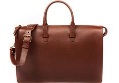 Lotuff's Triumph Briefcase is handmade in America of natural, vegetable-tanned leather. Guaranteed for life, this modern leather briefcase is as functional as it is beautiful. Perfect for a business executive or political attache, its triple-gusset construction allows the briefcase to neatly and seamlessly expand from 2 inches to 8 inches deep. Follow the process of creating a Triumph with our feature in Bloomberg's MADE series. Product Details Sleek, modern design with triple-gusset constructio Handmade Leather Backpack, Leather Briefcase Men, Briefcase For Men, Mens Leather Bracelet, Mens Leather Bag, Leather Briefcase, Leather Wallet Mens, Tote Bag Leather, Leather Bags Handmade