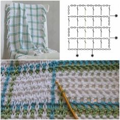 crochet stitches are used to knit the blanket