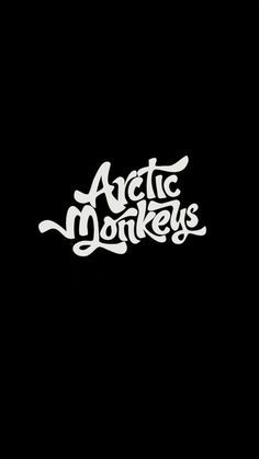 the arctic monkeys logo on a black background