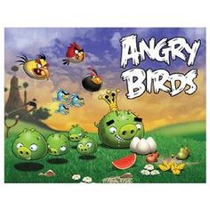 an angry birds movie poster with various cartoon characters