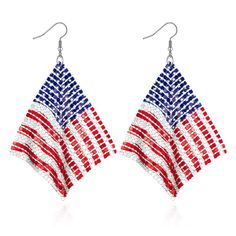 PRICES MAY VARY. ♥ 4th of July Earrings: Display your patriotic pride in style with the ultimate symbol of freedom! These statement earrings will look great this July as we celebrate our great Independence Day! ♥ Handmade Patriotic Earrings: Celebrate the 4th of July, or any day, with these American Flag earrings! Perfect for showing off your patriotism! Bold & fun, these Fourth of July Accessories is sure to add an eye-catching touch to any outfit! These are also the perfect accessory to your r From Sea To Shining Sea, Flag Earrings, Patriotic Earrings, Sea To Shining Sea, Beaded Earrings Patterns, Earring Tutorial, Beaded Hoop Earrings, Beaded Hoops, Earring Patterns