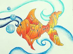 a drawing of two fish swimming in the ocean with words above them that read, destroy