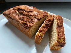 two pieces of bread on a white plate