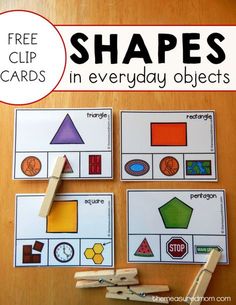 free printable shapes cards in everyday objects