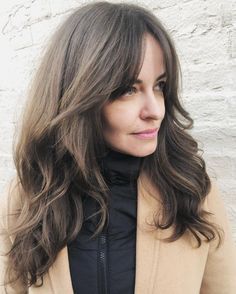 Hairstyles For Long Thick Hair, Long Layered Haircuts With Bangs, Haircuts Layered, Long Fringe Hairstyles, Layered Haircuts With Bangs, Thick Hair Cuts, Bangs With Medium Hair, Long Layered Haircuts, Eye Brow