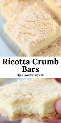 Ricotta Cheese Desserts, Traditional Cheesecake, Simple Treats, Sweet Cheese, Crumb Bars, Cheese Dessert, Cookie Bar Recipes, Crumb Topping, Best Dessert Recipes