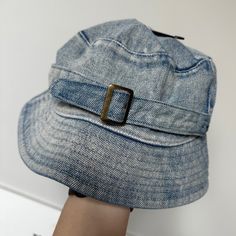 Urban Outfitters Washed Denim Bucket Hat One Size Color: Blue Denim Buckle Around Half Of The Hat Lined 100% Cotton Tags: 90s. Y2k, Jean, Hat, Summer, Casual Jean Bucket Hat, Womens Ball Caps, Corduroy Bucket Hat, Jean Hat, Velvet Turban, Denim Bucket Hat, Striped Beanies, Urban Outfitters Accessories, Grey Flats