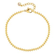 PRICES MAY VARY. 18K gold plated round beads bracelet with adjustable length of 7.5 inches Plated twice with 18K gold and protective finish for premium quality and durability Comes in a gift box, designed and manufactured by MEVECCO Beautiful gift for any occasion like birthday, anniversary Minimalist jewelry from MEVECCO with affordable prices Gold Bead Bracelet, Chain Bracelet For Women, Bracelets Adjustable, Bead Ball, Cable Box, Beaded Rope, Adjustable Jewelry, Ball Bracelet, Gold Bead Bracelets