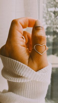 Open Heart Ring – Coco Wagner Design Open Heart Ring, Silver Heart Ring, Shiny Objects, Tarnished Jewelry, Jewelry Accessories Ideas, Minimal Jewelry, Thumb Rings, Silver Rings Handmade, Open Heart