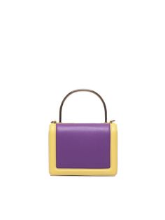 -Monogram sewn on flap -Mini rigid metal handle -Adjustable and removable fabric shoulder strap -Particular flaps on corners -Double clip closure -Measurements: 14 x 19 x 6 cm. -Color: Purple, YellowComposition: 100% Polyurethane Modern Rectangular Flap Bag With Adjustable Handle, Yellow Square Box Bag With Adjustable Strap, Yellow Rectangular Shoulder Bag With Adjustable Handle, Formal Square Flap Bag With Detachable Handle, Yellow Square Box Bag With Top Carry Handle, Yellow Evening Flap Bag With Detachable Strap, Designer Square Flap Bag With Detachable Handle, Evening Yellow Flap Bag With Detachable Strap, Formal Square Satchel With Detachable Strap