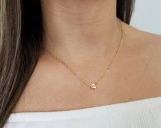 Tiny Gold Gemstone Necklace Minimal Everyday Necklace Black | Etsy Simple Tiny Initial Pendant Jewelry, Dainty Tiny Charm Necklaces For Anniversary, Simple Tiny Necklaces For Anniversary, Elegant Tiny Initial Pendant Jewelry, Gold Gemstone Necklace, Gold Mangalsutra Designs, Gold Mangalsutra, Cherry Hill, Mangalsutra Designs