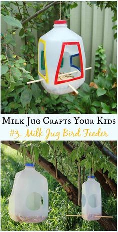 milk jug crafts your kids will love to do with their friends and make them own bird feeders