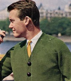 Men's Vintage V-Neck Cardigan -- PDF KNITTING PATTERN Old Timey Mens Clothes, Classic Fitted Knitted Cardigan, Classic Green Knitted Sweater, Classic Fitted Green Cardigan, Classic Knitted Cardigan, 1960 Mens Fashion, Old Man Outfit, 60s Mens Fashion, Outfits 60s