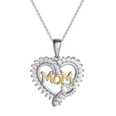 Features: Mom JewelryJewelry Closure: Spring Ring ClaspSetting: ProngShape: HeartStone: Cubic ZirconiaStone Cut: RoundMetal Color: YellowChain Length: 18 InchPendant Length: 31.4mmPendant Width: 22mmRounded Carat Weight: 1 1/5 Ct. T.w.Metal: 14k Gold Over SilverCare: Polishing ClothStone Type: 43 Cubic ZirconiaCountry of Origin: Imported Mother's Day Jewelry With Diamond White Heart Charm, Diamond White Double Heart Jewelry For Mother's Day, White Jewelry For Mother's Day, Mother's Day White Jewelry With Diamond Accents, White Heart Necklace With Birthstone For Mother's Day, Diamond White Heart Necklace For Anniversary And Mother's Day, White Cubic Zirconia Heart Necklace For Mother's Day, Mother's Day White Gold Heart Necklace With Diamond Accents, White Birthstone Heart Necklace For Mother's Day