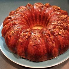 a bundt cake is sitting on a plate