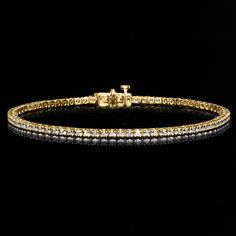 Ross-Simons - 1.10ct t. w. Lab Grown Diamond Tennis Bracelet Over Sterling. 8". Indulge in a classic style for less than you'd ever expect! Our timeless tennis bracelet shimmers from end to end with 1.10 ct. t. w. round brilliant-cut lab-grown diamonds in high-polished 18kt yellow gold over sterling silver. Lab-grown diamonds are identical to mined diamonds according to their optical, physical and chemical properties. Single-latch safety. Push-button clasp, lab-grown diamond tennis bracelet. Dia Physical And Chemical Properties, Silver Lab, April Birthday, Diamond Birthstone, Diamond Tennis Bracelet, Tennis Bracelet Diamond, Tennis Bracelet, Push Button, Round Brilliant Cut