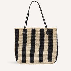 The francoise from bembien is a woven raffia tote with an organic stripe that feels more laidback than a crisp nautical stripe. surprisingly roomy francoise can fit it all—your towel oversized water bottle even your hardcover beach read. a leather interior base keeps the bag’s structure so it doesn’t sag. pairs perfectly with sandy feet and sunkissed skin.    - woven raffia  - cow leather straps and inner base  - handwoven in bali  -  15”x13”x6”  - strap drop: 12” Sunkissed Skin, Beach Read, Caged Sandals, Black Aviators, Woven Raffia, Neon Purple, Summer Accessories, Small Accessories, Womens Tote