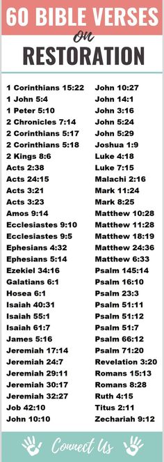 the bible verses for restoration