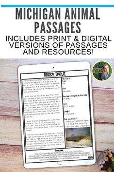 the michigan animal passages includes print and digital versions of passages and resources for students to use