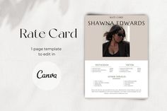 the front and back cover of a fake card with an image of a woman's face