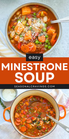 Savor the taste of Easy Minestrone Soup recipes! Bursting with fall seasonal vegetables, beans, warm Italian spices, and gluten-free goodness, it's the perfect addition to your best comfort food recipes. A cozy, hearty soup for warm dinner ideas on chilly nights!