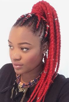 Red Cornrows, Cornrows Ponytail, Cornrow Braids Hairstyles, Cornrows Updo, Half Cornrows, Cornrow Braid Styles, Twist Cornrows, Cornrow Ponytail, Medium Hair Braids