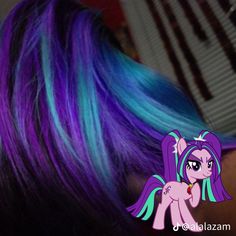 Pink Purple Blue Ombre Hair, Unique Purple Hair, Blue Hair Cartoon, Mlp Inspired Hair, Twilight Sparkle Hair Dye, Rainbow Dash Hair, Anime Hair Dye Ideas, Fun Hair Dye Ideas