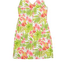 Item is in good used condition. >Size: UK 10 >Armpit To Armpit: 16" >Armpit To Cuff: N/A" >Collar To Hem: 28" Green Sleeveless Lined Sundress, Fitted Sleeveless Tropical Dresses, Tropical Fitted Dress With Spaghetti Straps, Fitted Tropical Dress With Spaghetti Straps, Green Tropical Sleeveless Mini Dress, Green Sleeveless Tropical Mini Dress, Tropical Multicolor Sleeveless Mini Dress, Sleeveless Tropical Green Mini Dress, Tropical Sleeveless Mini Dress With Floral Print