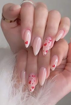 Gel Extension Nails Design, Acrylic Removal, Acrylic Application, Fake Nails Designs, Romantic Nails, Long Nail, Red Nail, Art Video, Heart Nails