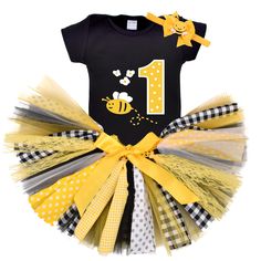 PRICES MAY VARY. 【Skin-friendly Material】Baby girl bee birthday cake smash outfit made of 100% cotton romper + tulle skirt+elastic band. 【Sizing】9-12mths :onesie chest is 46cm/18";length of onesie is 39cm/15.35;Skirt waist is 38cm/15",skirt length is 18cm/7" 【Sizing】12-18mths :onesie chest is 48cm/19";length of onesie is 42cm/16.5;Skirt waist is 46cm/18",skirt length is 20cm/8" 【Occasion】It’s the perfect outfit for parties, birthdays, Valentines Day, Christmas, Halloween, summer holiday, pageants, 1st birthday party, photography or daily wear, wedding and many other occasions. The headband is packed with flat shape.You can combine these felt very easy. 【Grarment Care】Hand wash only;Do Not Iron Pattern: Bee Printed Bee Theme Party, Bee Birthday Party, 1st Birthday Tutu, 1st Birthday Cake Smash, Birthday Tutu Outfit, Bee Party