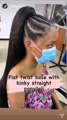 Flat Twist With Ponytail, Flat Twist Into Ponytail, Flat Twist Ponytail, Cornrow Updo On Natural Hair, Straight Ponytail Hairstyles, Aesthetic Surgeon, Crochet Hair Styles Freetress, Goddess Braid Styles, Braids Inspiration