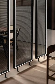 the room dividers are made from metal mesh