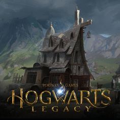 the hogwarts legacy logo is shown in front of a house