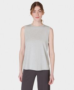 Your new favourite everyday tank. Made from a soft and breathable organic cotton blend. Relaxed fit with crew neck . Front length: 64cm / 25”. Model wears size S and is 178cm/5'10" tall. Style Code: SB9699BColour: Light Grey Marl Athleisure Sleeveless Muscle Tee Relaxed Fit, Athleisure Relaxed Fit Sleeveless Muscle Tee, Athleisure Muscle Tee Sleeveless Relaxed Fit, Athleisure Muscle Tee Tank For Loungewear, Athleisure Muscle Tank Tee For Loungewear, Sleeveless Cotton Yoga Tops, Basic Cotton Tank Top For Yoga, Basic Cotton Yoga Tank Top, Sleeveless Athleisure Muscle Tee For Loungewear