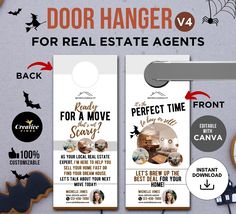 door hangers for real estate agent's to display their business cards and magnets