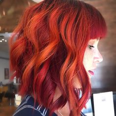 Bright Purple Hair Color, Cleopatra Hair, Vibrant Red Hair, Sunset Hair, New Short Hairstyles, Instagram Hairstyles, Bright Red Hair, Red Head