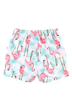 RuggedButts Kids' Flamingo Swim Trunks | Nordstrom Swim Outfit, Toddler Boy Swim Trunks, Children Boy, Baby Boy Summer, Navy Gingham, Boys Swim Trunks, Swimming Outfit, Summer Swim, Flamingo Print