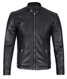 Stay Stylish & Warm on Chilly Days with Timeless Comfort
Elevate your style with the Men's Black Café Racer Leather Jacket, a timeless piece crafted from 100% genuine leather. Featuring elegant details like padded shoulders, a snap-button collar, and a sleek front zipper closure, this jacket blends classic biker aesthetics with refined craftsmanship. Whether paired with jeans for a casual edge or dressed up with a button-down shirt, you'll exude effortless sophistication. Take advantage of the s Winter Leather Biker Jacket With Stand Collar, Classic Leather Jacket With Zipper Closure For Winter, Classic Leather Jacket With Zipper For Winter, Classic Winter Leather Jacket With Zipper, Fitted Leather Outerwear With Stand Collar, Fitted Leather Jacket With Padded Collar, Business Leather Jacket With Padded Collar, Winter Business Leather Jacket With Zipper Closure, Winter Business Leather Jacket With Zipper