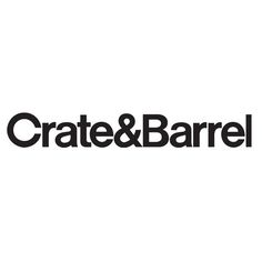 the words crate & barrel are shown in black and white, against a white background