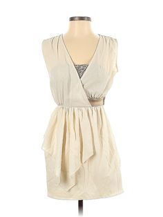 XOXO Cocktail Dress Size: 0 Ivory Dresses - used. 97% Polyester, 3% Spandex, Wrap, Plunge, Short, Sleeveless | XOXO Cocktail Dress - Wrap: Ivory Dresses - Used - Size 0 Ivory Cocktail Dress, Ivory Dresses, Wrap Dress, Women Handbags, Cocktail Dress, Rompers, Spandex, Womens Dresses, Handbags