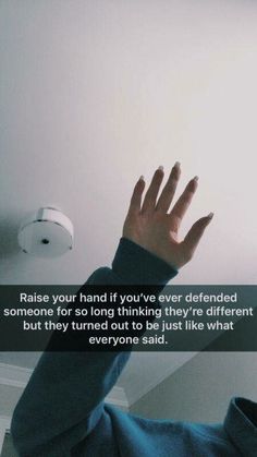 a person reaching up into the air with their hand in front of them and a quote on it