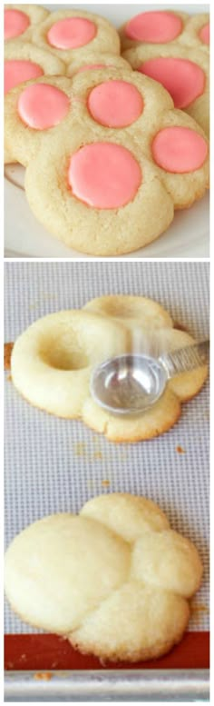 Bunny Paw Thumbprint Cookies ~ These bunny paw thumbprint cookies are very simple and are made from a cookie Betty Crocker bag of cookie mix. Bunny Cookies, Thumbprint Cookies, Cookie Mix, Easter Cookies