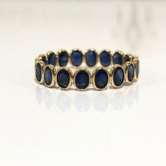 Solid 18K Gold Ring Natural Blue Sapphire Ring Band Full Eternity Band Stackable Ring Minimalist Ring, Wedding Band, Gift for Her - Etsy Philippines Minimalist Gold Rings Aesthetic, Good Rings Aesthetic, Gold And Blue Ring, Gemstone Eternity Ring, Unique Ring Bands, Gem Wedding Rings, Sapphire Accessories, Unique Stone Rings, Blue And Gold Jewelry