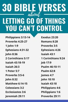 the bible verses about letting go of things you can't control with blue and white