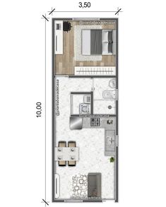 the floor plan for a two bedroom apartment with an attached kitchen and living room area