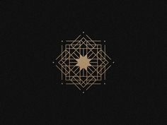 a black background with a gold geometric design