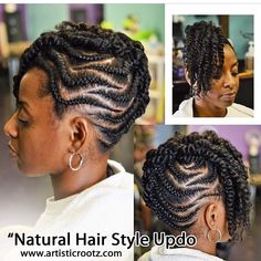 Updo Flat Twist Natural Hair, Natural Hair Braided Updo For Black Women, Corn Row Updo Hairstyles, Natural Braided Updo, Twist Updo For Black Women, Natural Hair Braided Updo, Cute Protective Styles, Cornrow Updo On Natural Hair