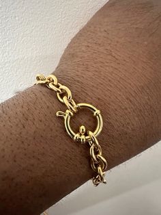 This is a great stackable bracelet for men and women.

#goldbracelet #ladiesaccessories #giftformummy #giftforboyfriend #nicebracelet #womenaccessories #birthdaygift #boldbracelet Everyday Round Bracelets With Spring Ring Clasp, Everyday Round Bracelet With Spring Ring Clasp, Gift Bracelet With Spring Ring Clasp And Link Shape, Gift Link Bracelet With Spring Ring Clasp, Metal Bracelets With Clasp For Gifts, Round Bracelets With Toggle Clasp As Gift, Round Bracelet With Toggle Clasp As A Gift, Gift Chain Bracelet With Round Clasp, Gift Chain Bracelet With Clasp